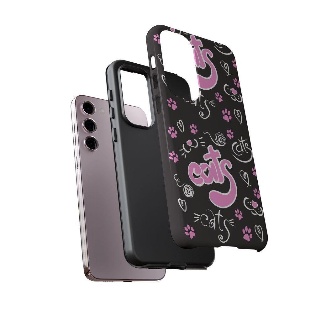 Cute Cat Print Phone Cases, Tough Cases for Cat Lovers, Pet Phone Cover, Gift for Cat Moms, Stylish Phone Accessories