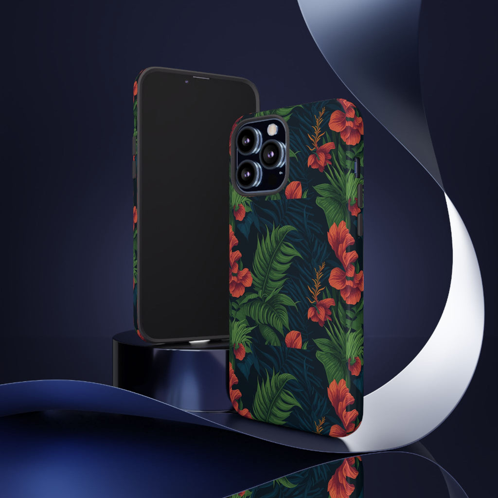 Tropical Phone Case with Floral Design, Eco-Friendly Protection for Summer Vibes, Ideal Gift for Nature Lovers, Vibrant Background