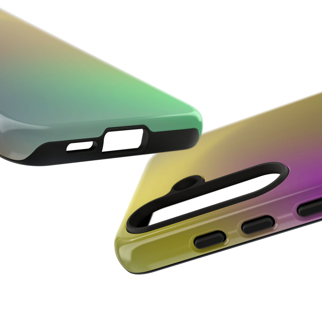 Vibrant Phone Case, Tough Cases, Colorful Phone Cover, Durable Mobile Case, Yellow Green Gradient Design