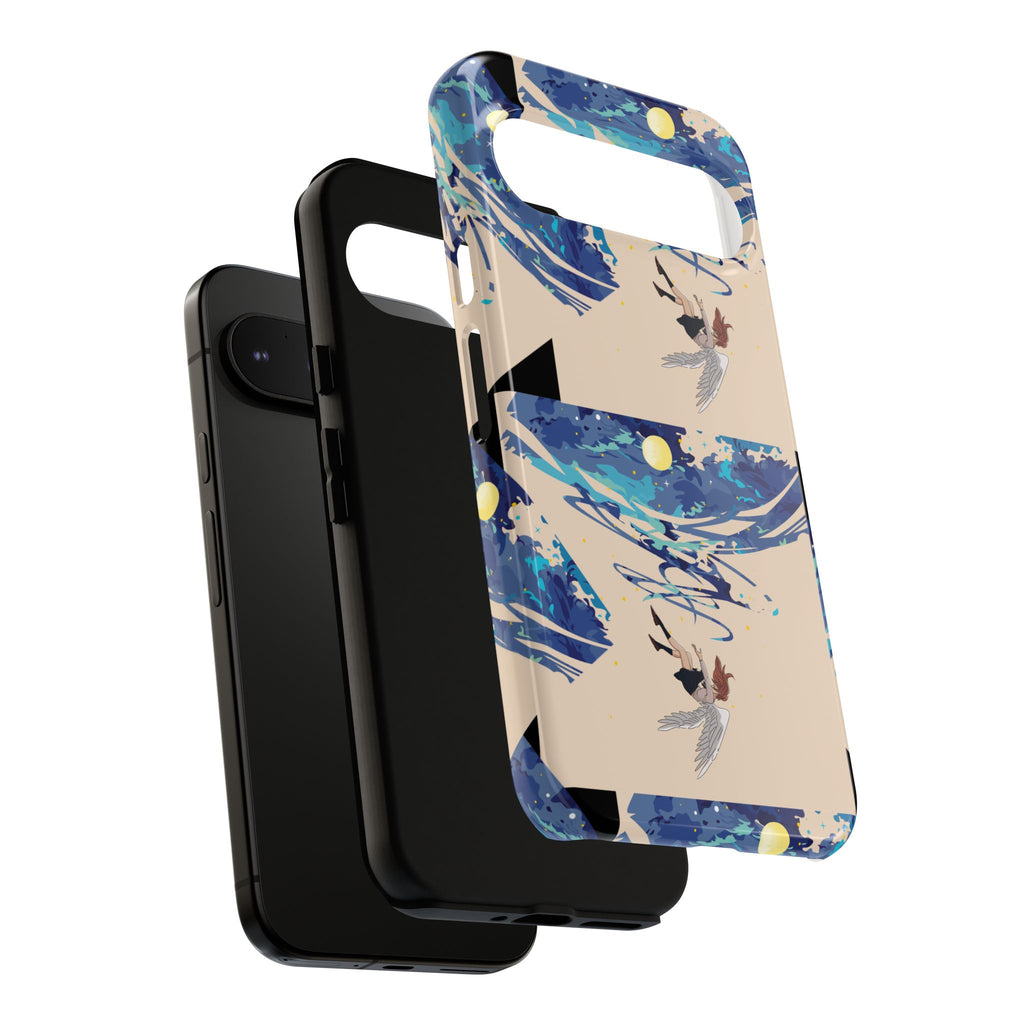 Artistic Phone Case with Abstract Design, Vivid Blue Waves and Fish, Stylish Phone Accessory, Unique Gift Idea, Trendy Tech Decor, [...]