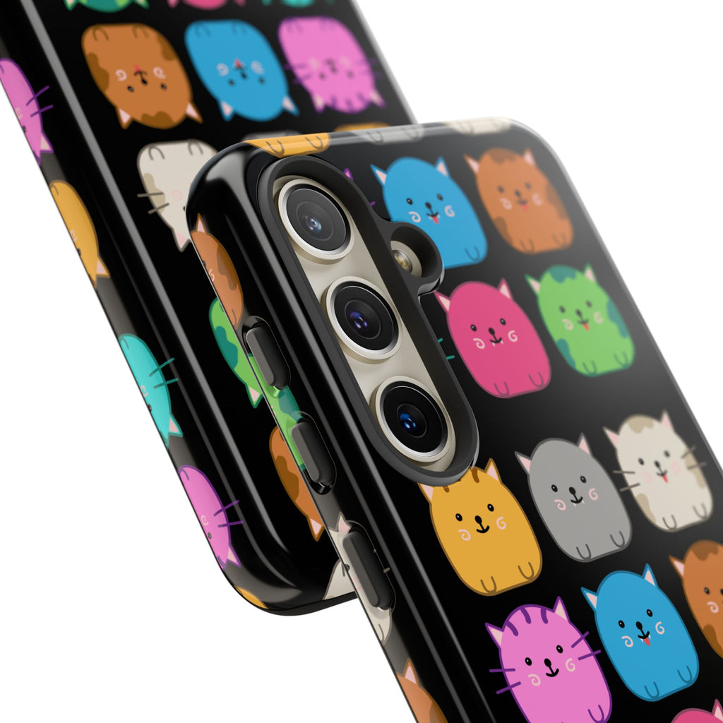 Cute Cat Phone Case, Kawaii Animal Lover Gift, Tough Phone Cover for Kids and Adults, Fun Cat Designs for Birthdays, Pet Lovers