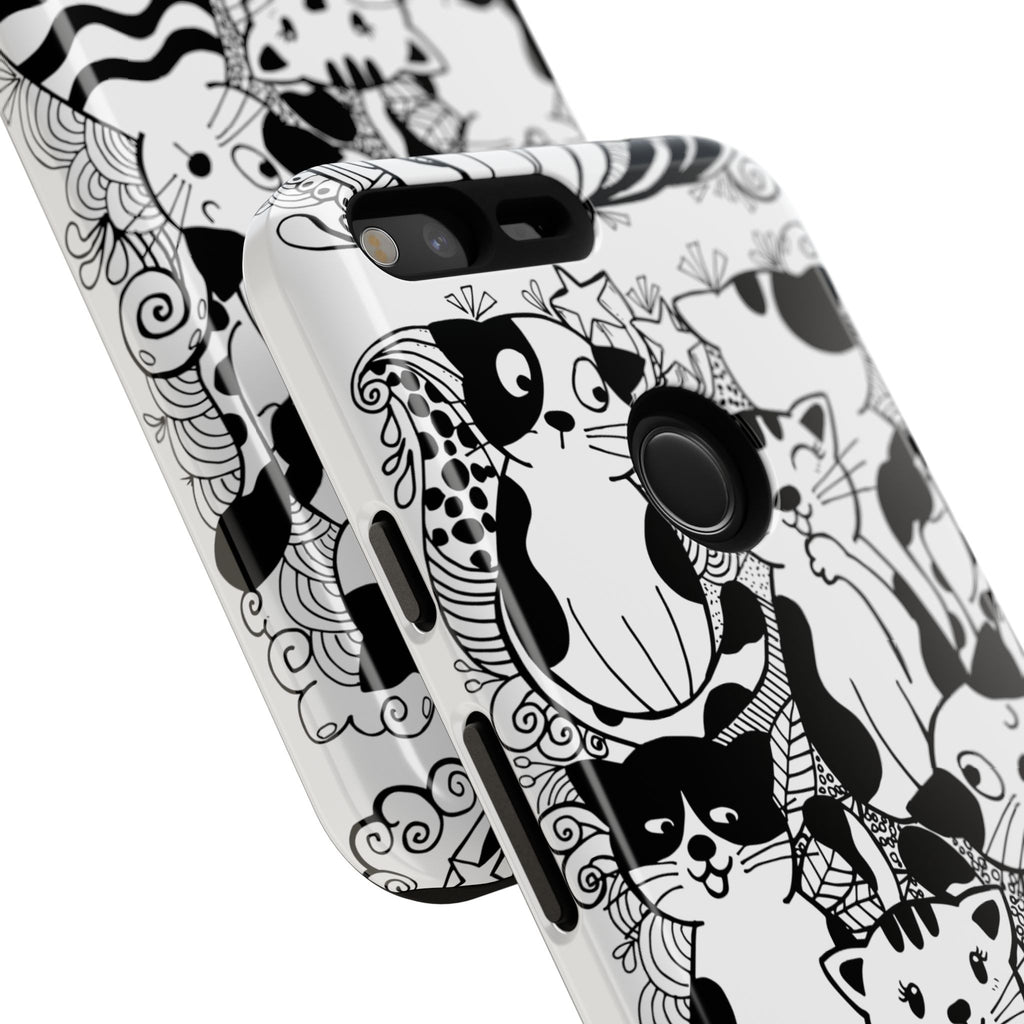 Cat-Themed Phone Case, Cute Cat Art, Pet Lover Gift, Birthday Present, Unique Cat Decor, Fun Tech Accessories, Animal Lover Case