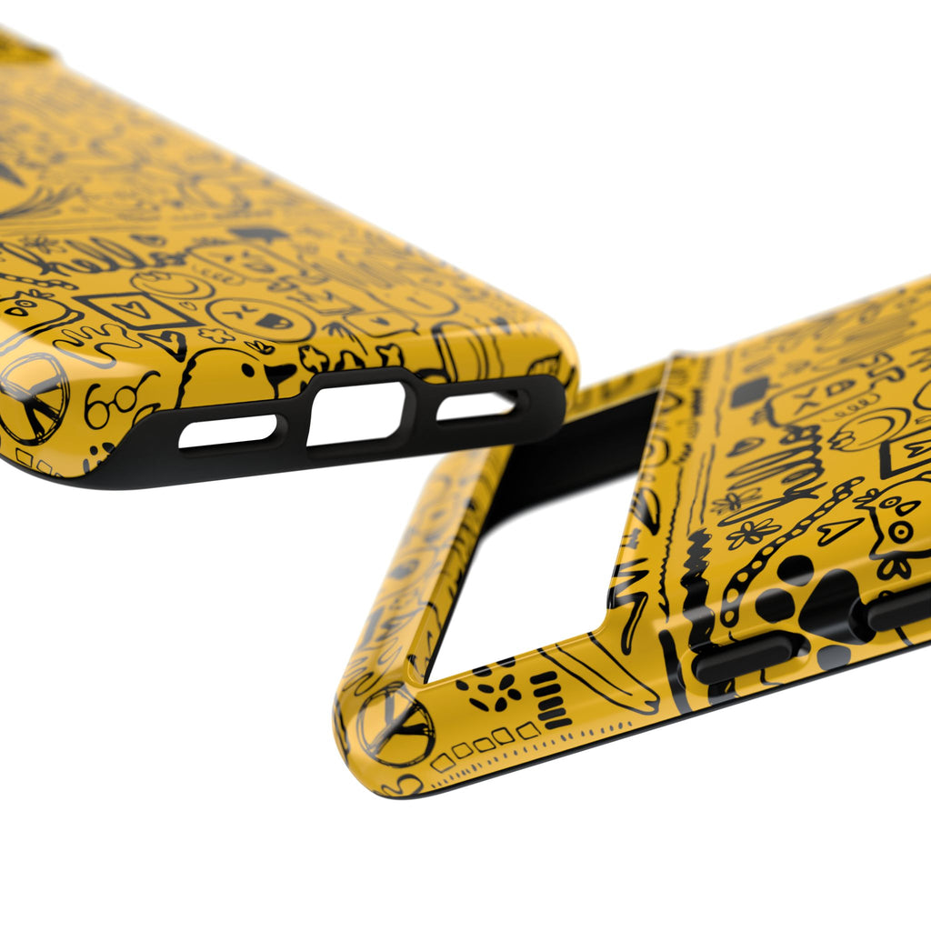 Vibrant Phone Case, Cute Yellow Floral iPhone Cover, Stylish Tough Case, Fun Phone Accessory, Perfect Gift for Teens