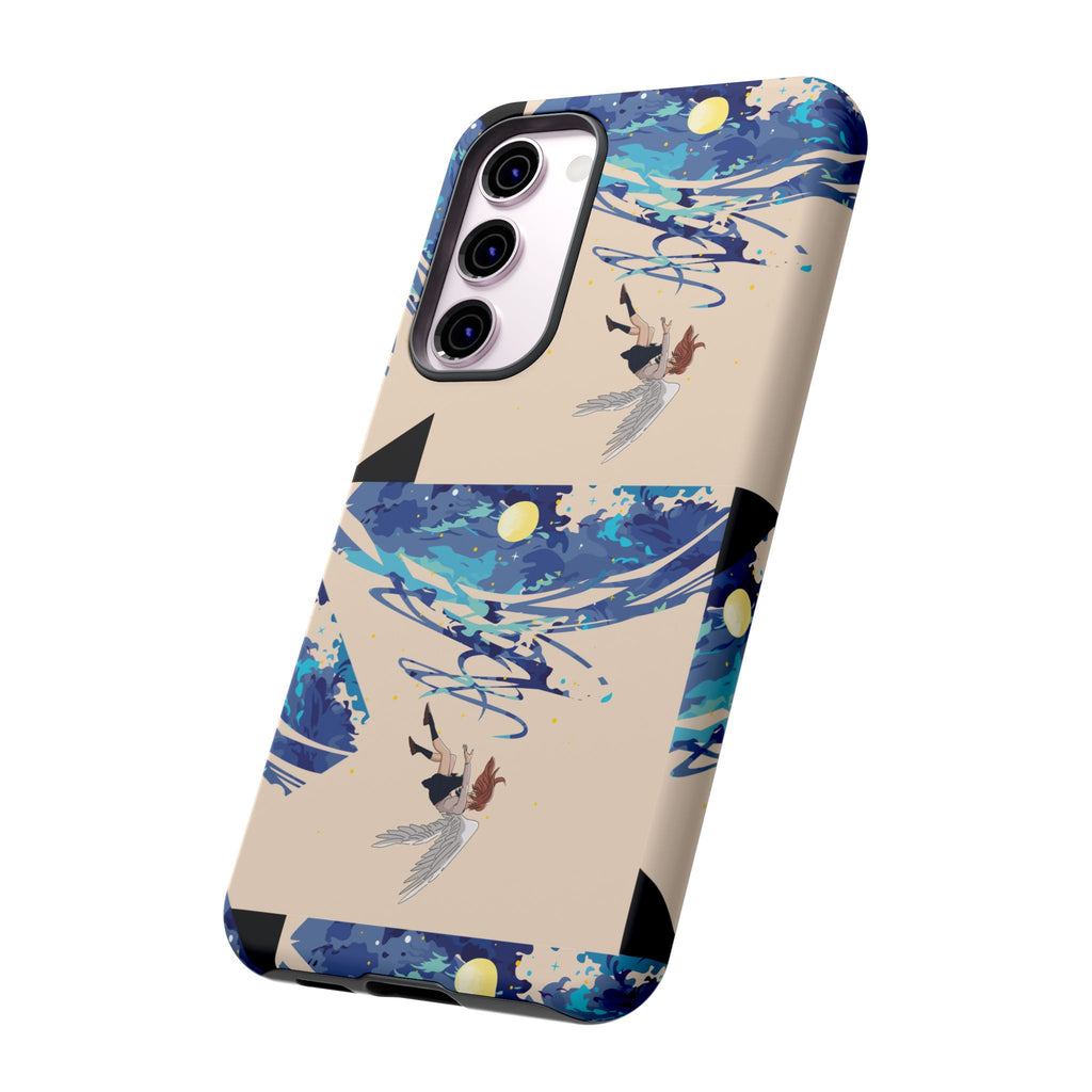 Artistic Phone Case with Abstract Design, Vivid Blue Waves and Fish, Stylish Phone Accessory, Unique Gift Idea, Trendy Tech Decor, [...]