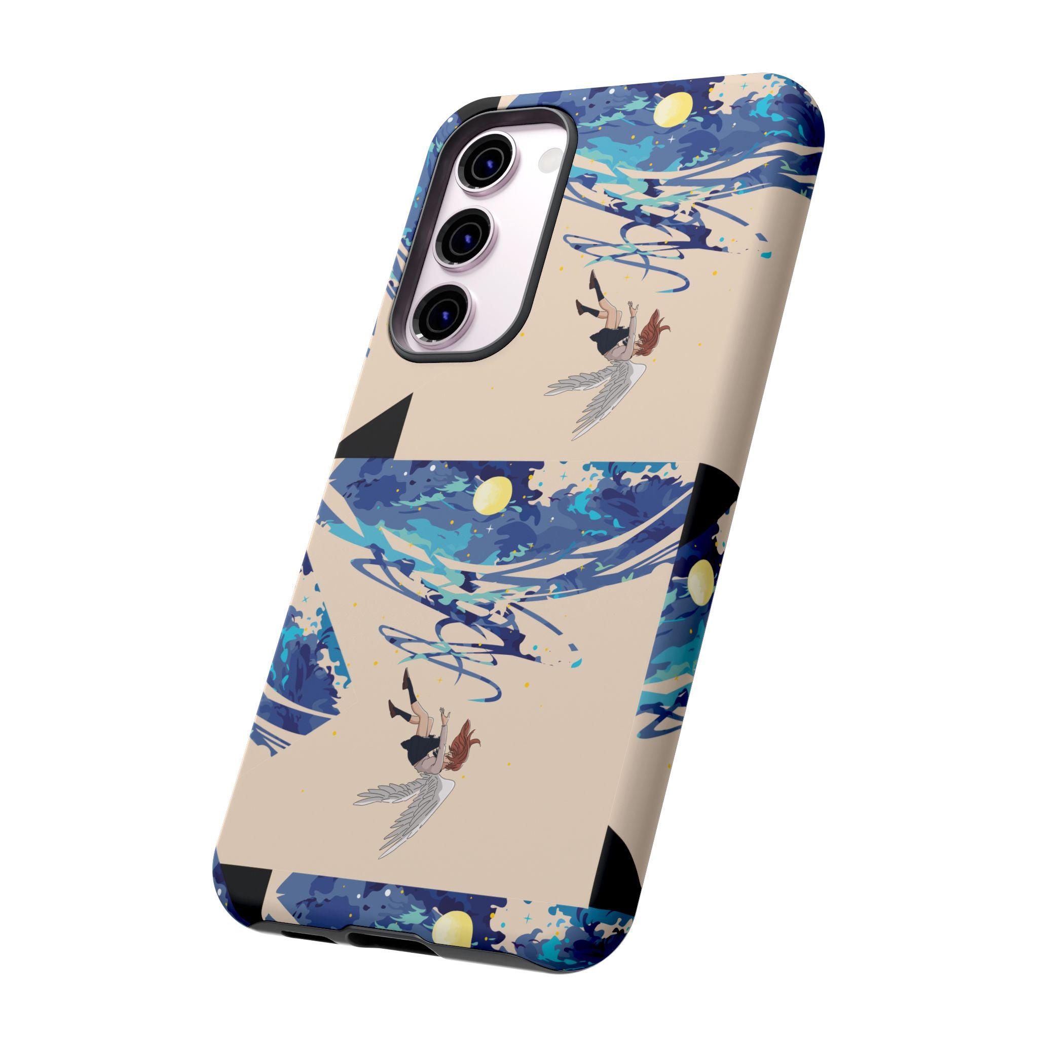 Artistic Phone Case with Abstract Design, Vivid Blue Waves and Fish, Stylish Phone Accessory, Unique Gift Idea, Trendy Tech Decor, [...]