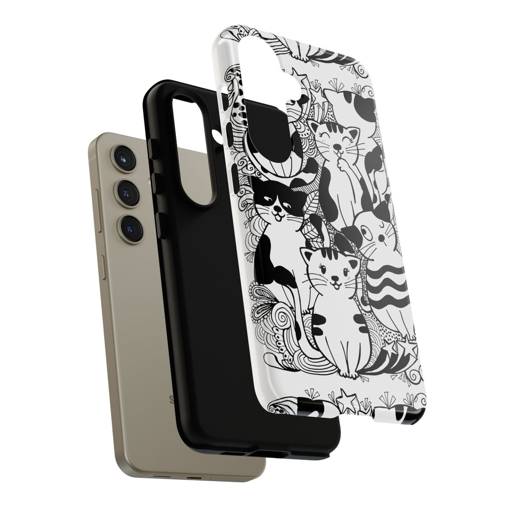 Cat-Themed Phone Case, Cute Cat Art, Pet Lover Gift, Birthday Present, Unique Cat Decor, Fun Tech Accessories, Animal Lover Case
