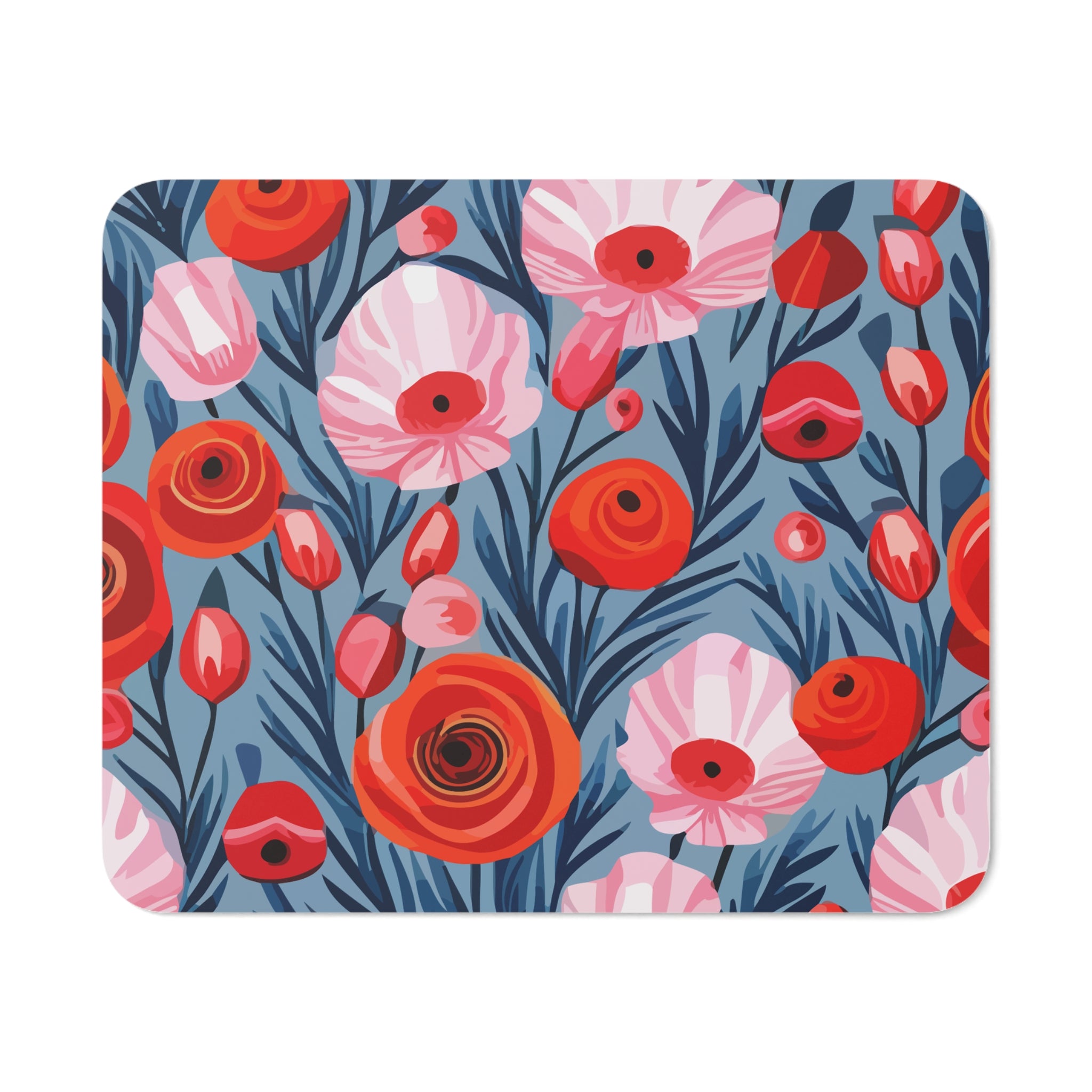 Floral Desk Mouse Pad, Colorful Office Decor, Gift for Gamers, Computer Accessories, Home Office Essentials