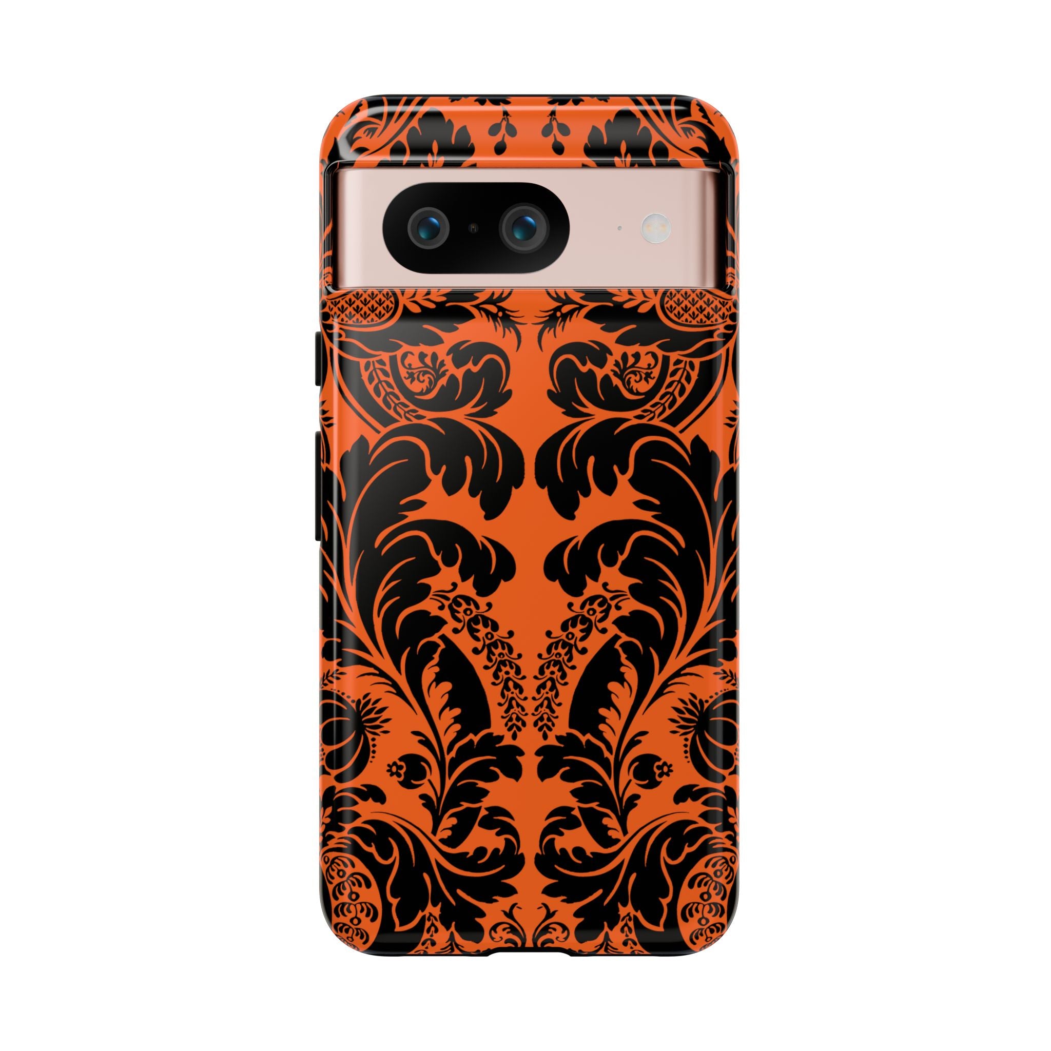 Elegant Phone Case with Orange Floral Design | Tough Cases, Smartphone Cover, Gift for Her, Floral Patterns, Stylish Accessories