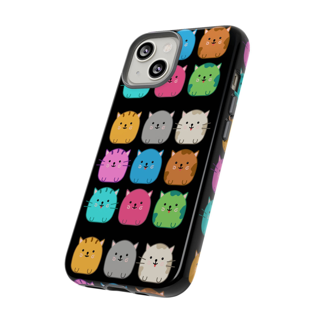 Cute Cat Phone Case, Kawaii Animal Lover Gift, Tough Phone Cover for Kids and Adults, Fun Cat Designs for Birthdays, Pet Lovers
