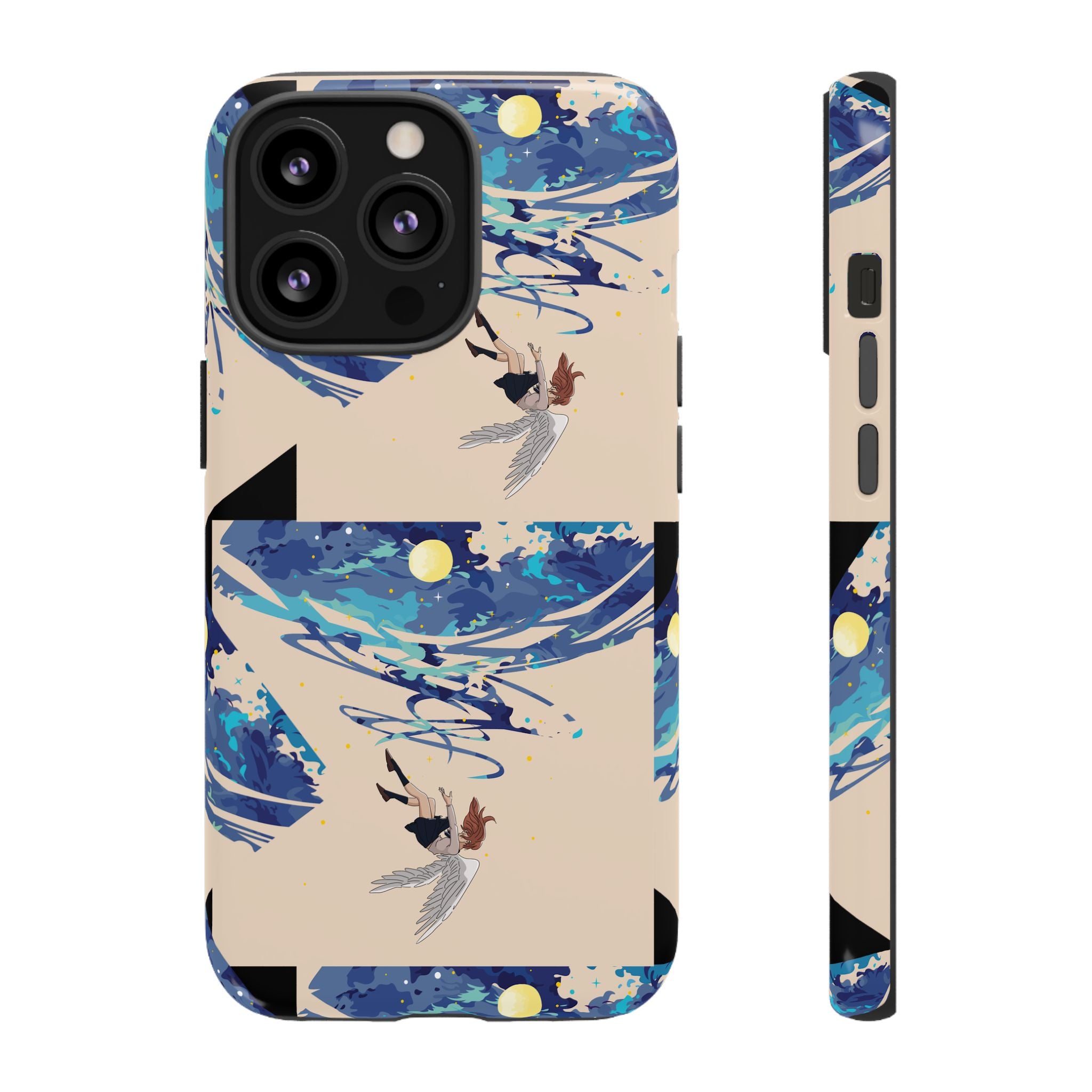 Artistic Phone Case with Abstract Design, Vivid Blue Waves and Fish, Stylish Phone Accessory, Unique Gift Idea, Trendy Tech Decor, [...]