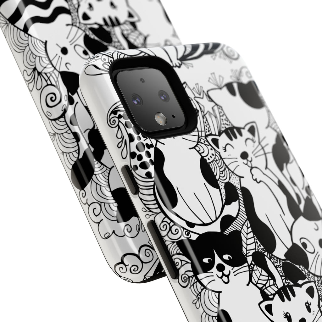 Cat-Themed Phone Case, Cute Cat Art, Pet Lover Gift, Birthday Present, Unique Cat Decor, Fun Tech Accessories, Animal Lover Case