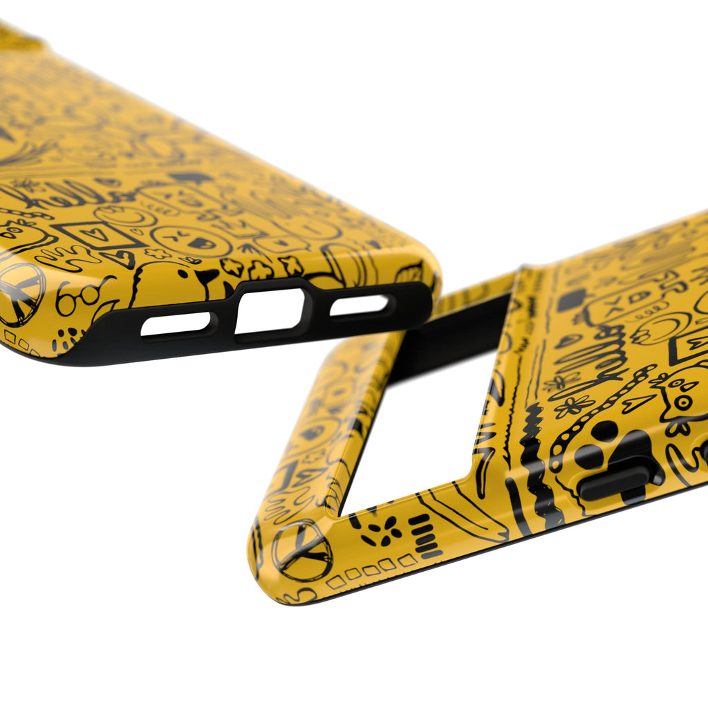Vibrant Phone Case, Cute Yellow Floral iPhone Cover, Stylish Tough Case, Fun Phone Accessory, Perfect Gift for Teens