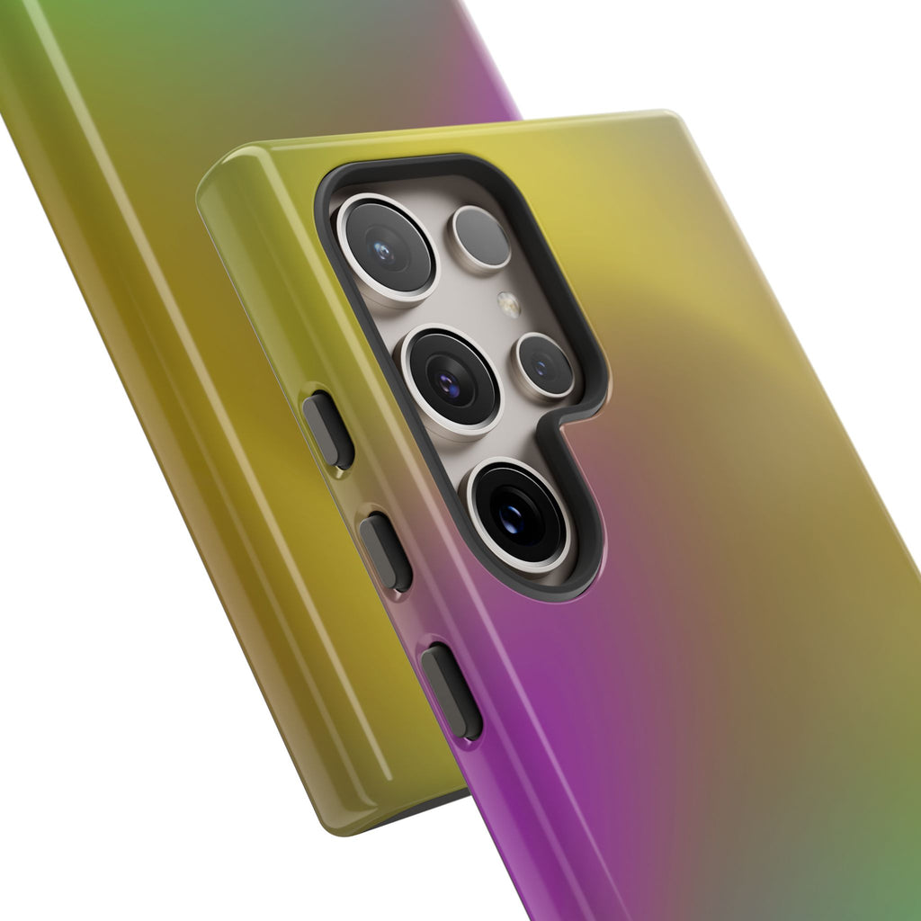 Vibrant Phone Case, Tough Cases, Colorful Phone Cover, Durable Mobile Case, Yellow Green Gradient Design