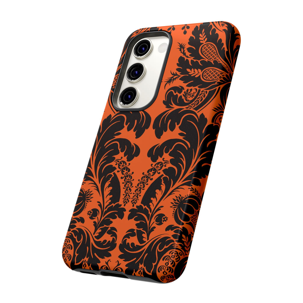 Elegant Phone Case with Orange Floral Design | Tough Cases, Smartphone Cover, Gift for Her, Floral Patterns, Stylish Accessories