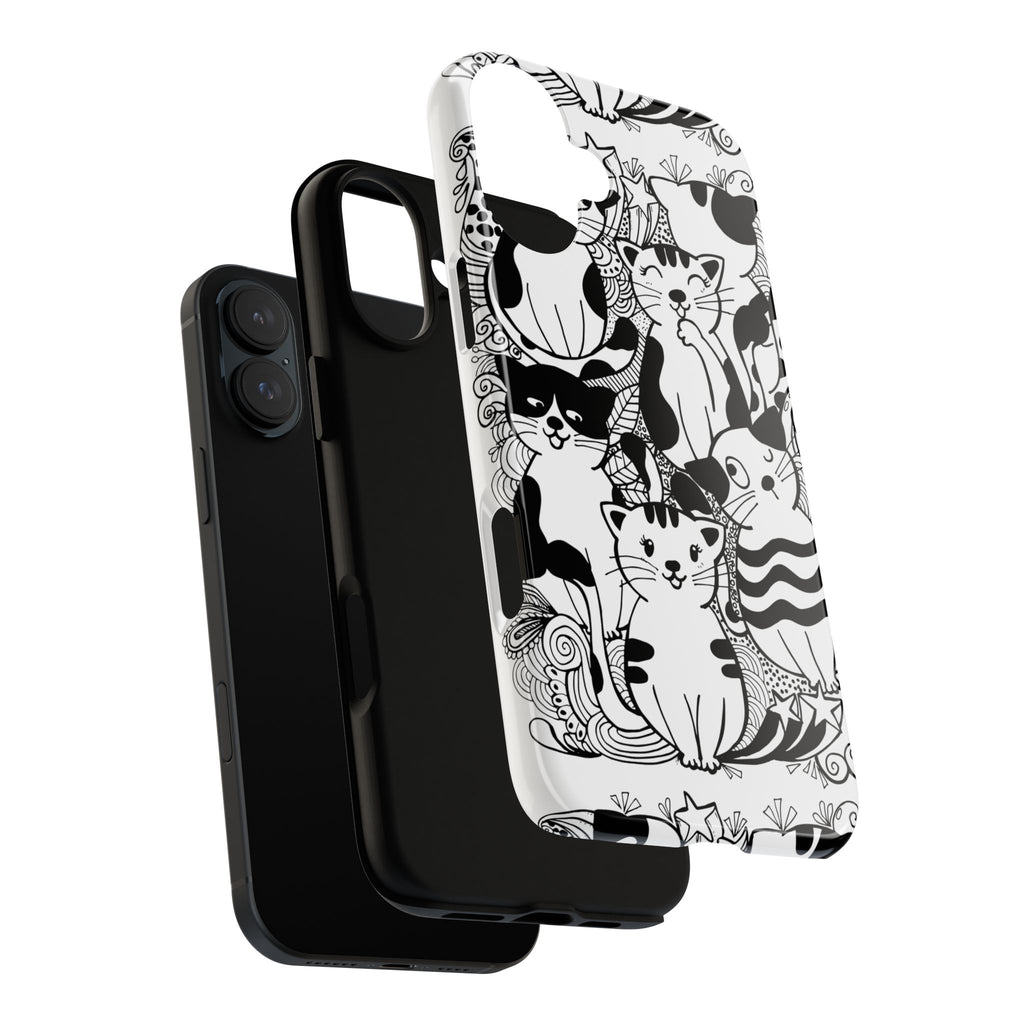 Cat-Themed Phone Case, Cute Cat Art, Pet Lover Gift, Birthday Present, Unique Cat Decor, Fun Tech Accessories, Animal Lover Case