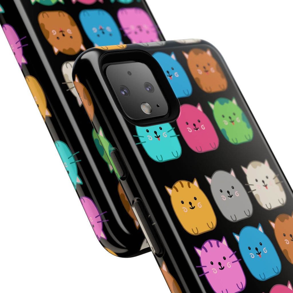 Cute Cat Phone Case, Kawaii Animal Lover Gift, Tough Phone Cover for Kids and Adults, Fun Cat Designs for Birthdays, Pet Lovers