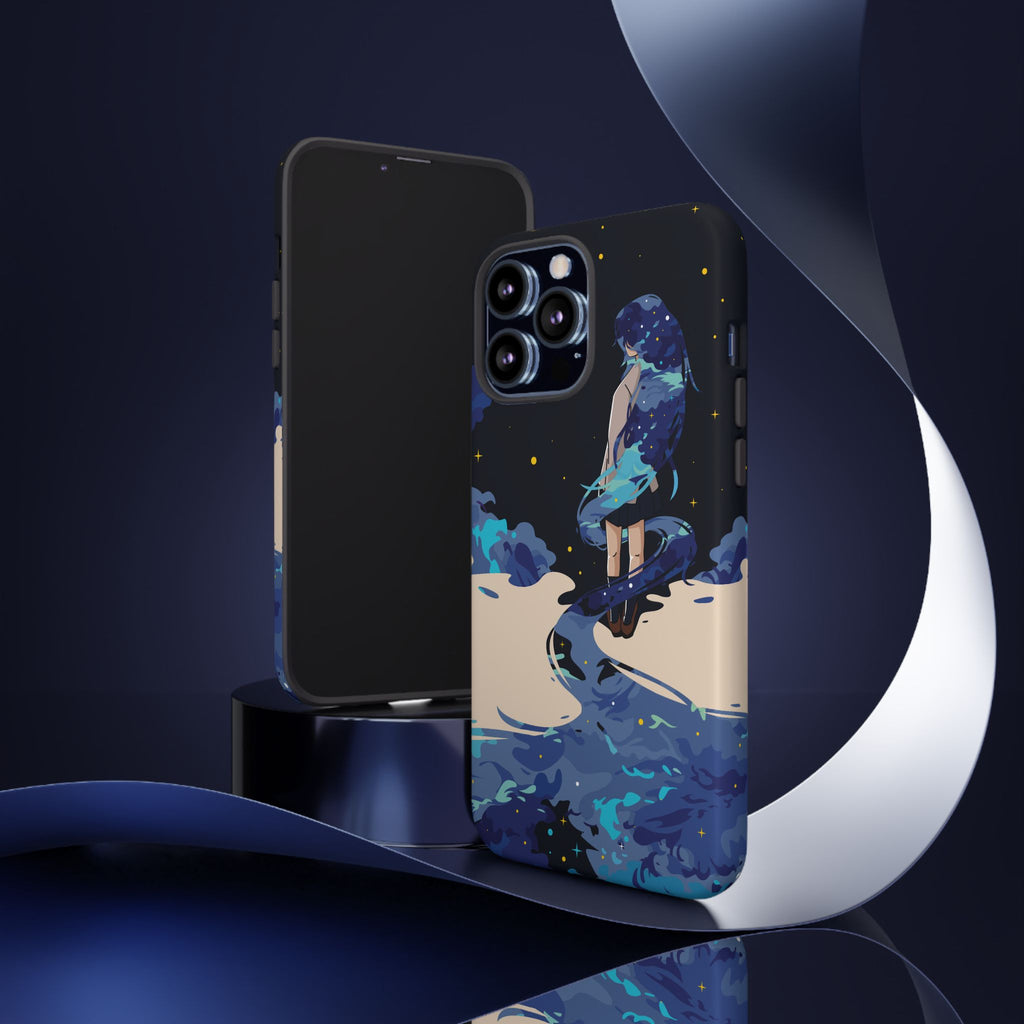 Galaxy-Inspired Phone Case, Celestial Design, Tough Phone Cover, Gift for Space Lovers, Artsy Accessories, Unique Merchandise