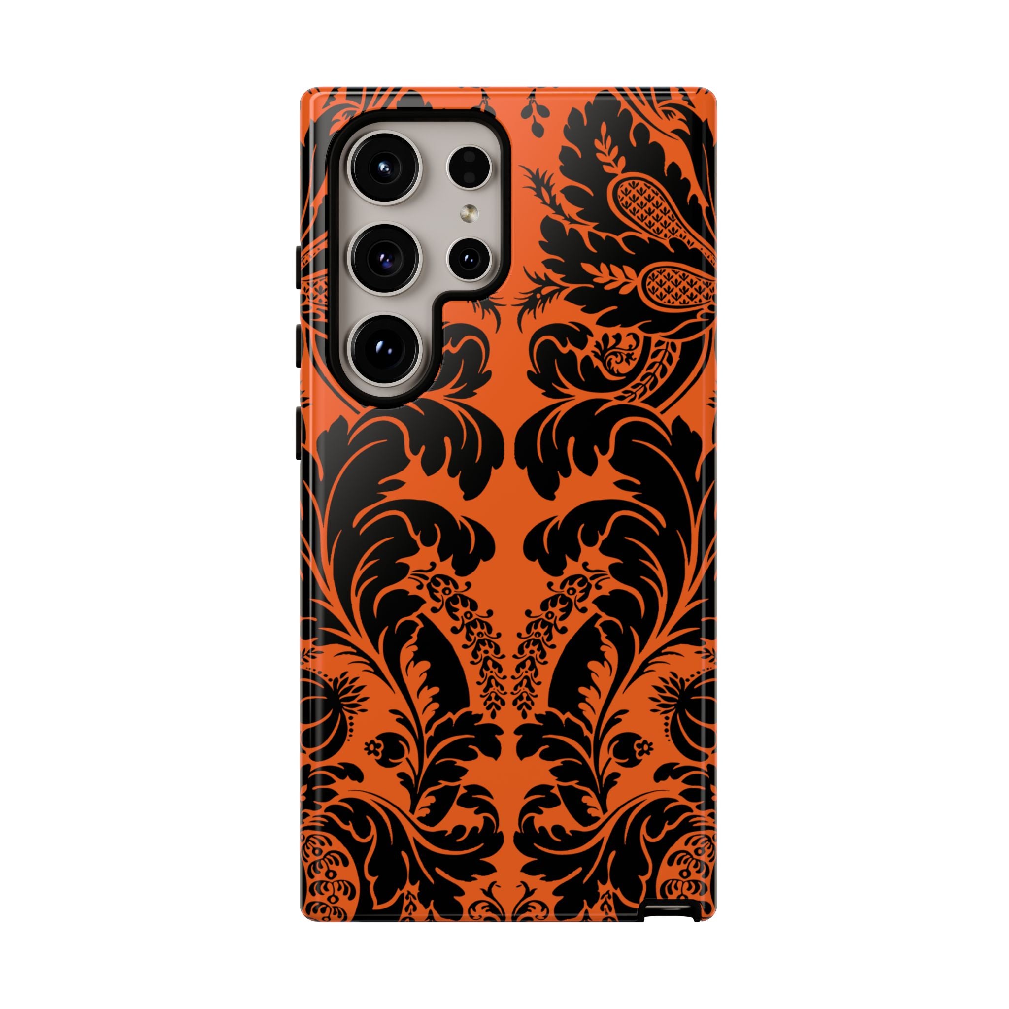 Elegant Phone Case with Orange Floral Design | Tough Cases, Smartphone Cover, Gift for Her, Floral Patterns, Stylish Accessories