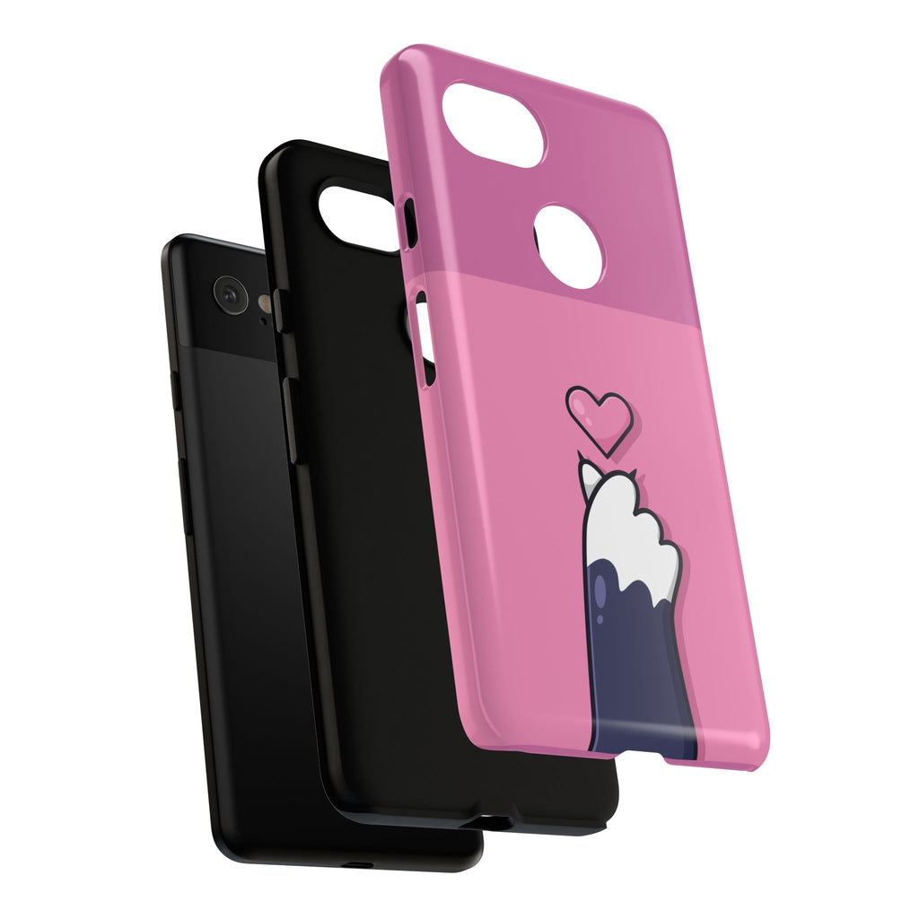 Cute Cat Paw Phone Case, Playful Pet Lover Gift, Animal Print Phone Cover, Heart Design Case, Fun Feminine Case, Kawaii Style