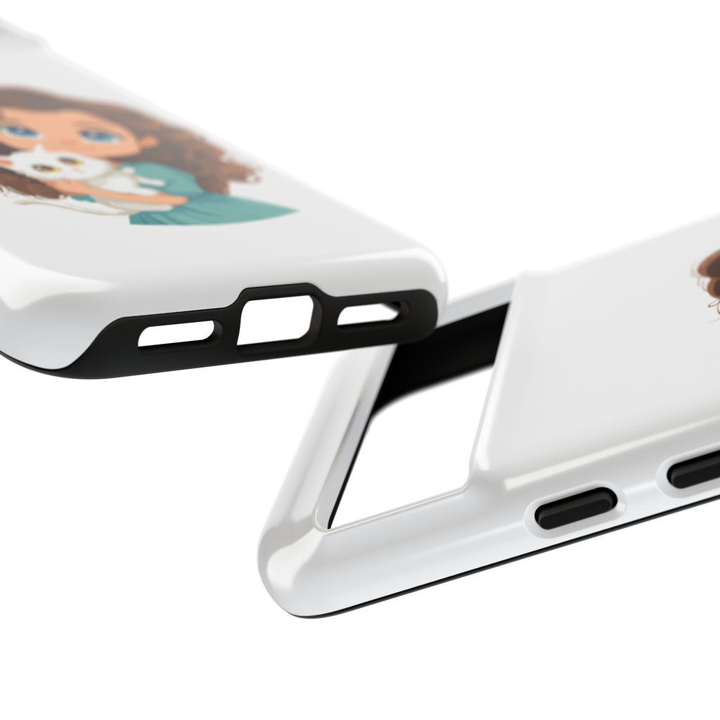 Cute Cat Lover Phone Case, Tough Phone Cover, Pet Lover Gift, Personalized Gift, Kids Phone Case, Animal Lover Accessories