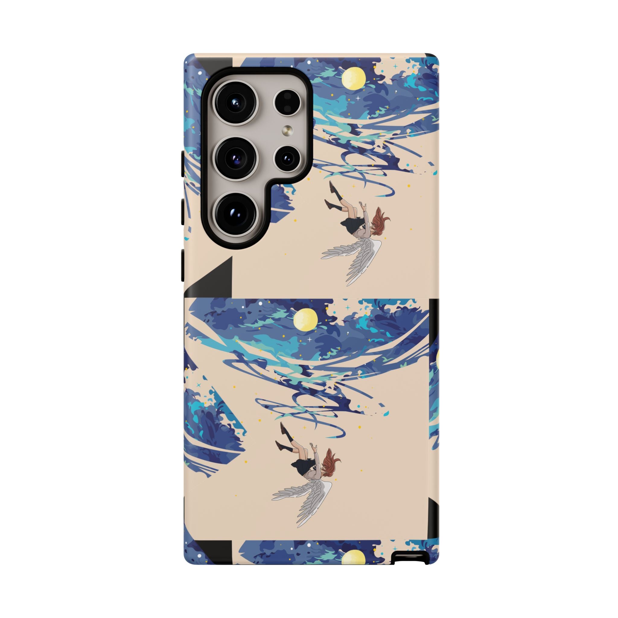 Artistic Phone Case with Abstract Design, Vivid Blue Waves and Fish, Stylish Phone Accessory, Unique Gift Idea, Trendy Tech Decor, [...]