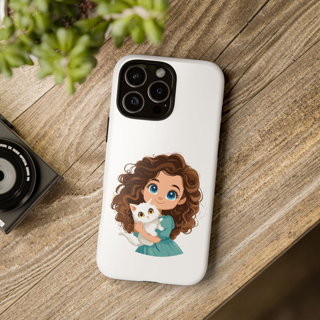 Cute Cat Lover Phone Case, Tough Phone Cover, Pet Lover Gift, Personalized Gift, Kids Phone Case, Animal Lover Accessories