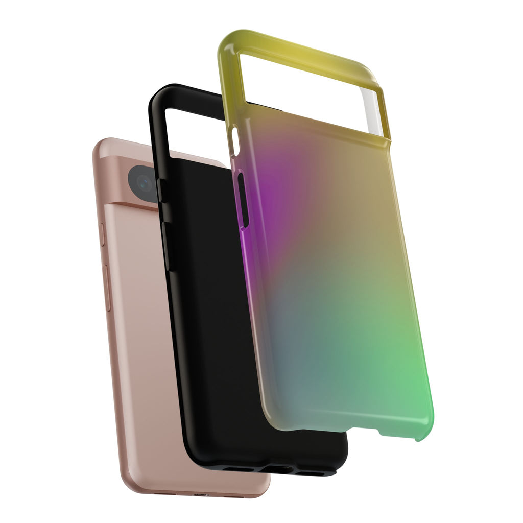 Vibrant Phone Case, Tough Cases, Colorful Phone Cover, Durable Mobile Case, Yellow Green Gradient Design