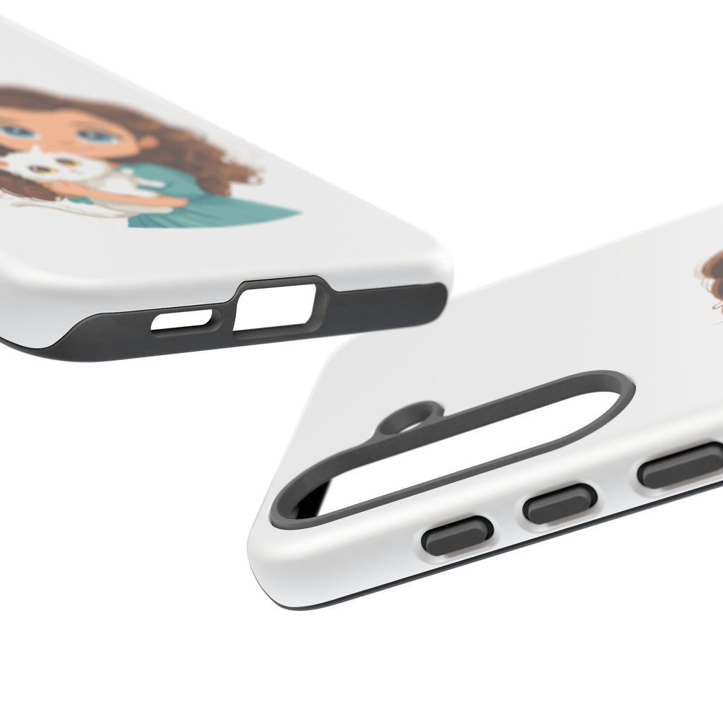 Cute Cat Lover Phone Case, Tough Phone Cover, Pet Lover Gift, Personalized Gift, Kids Phone Case, Animal Lover Accessories