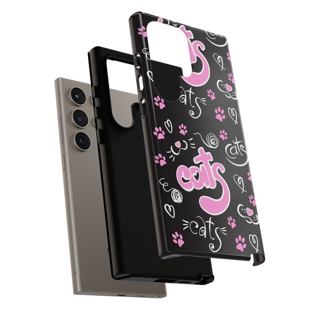 Cute Cat Print Phone Cases, Tough Cases for Cat Lovers, Pet Phone Cover, Gift for Cat Moms, Stylish Phone Accessories
