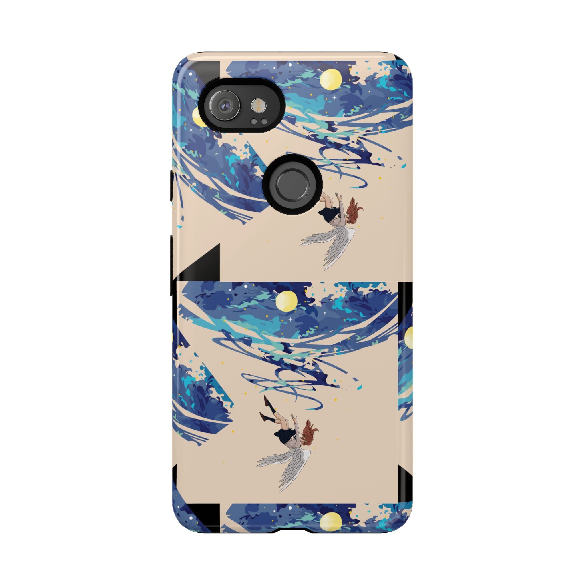 Artistic Phone Case with Abstract Design, Vivid Blue Waves and Fish, Stylish Phone Accessory, Unique Gift Idea, Trendy Tech Decor, [...]