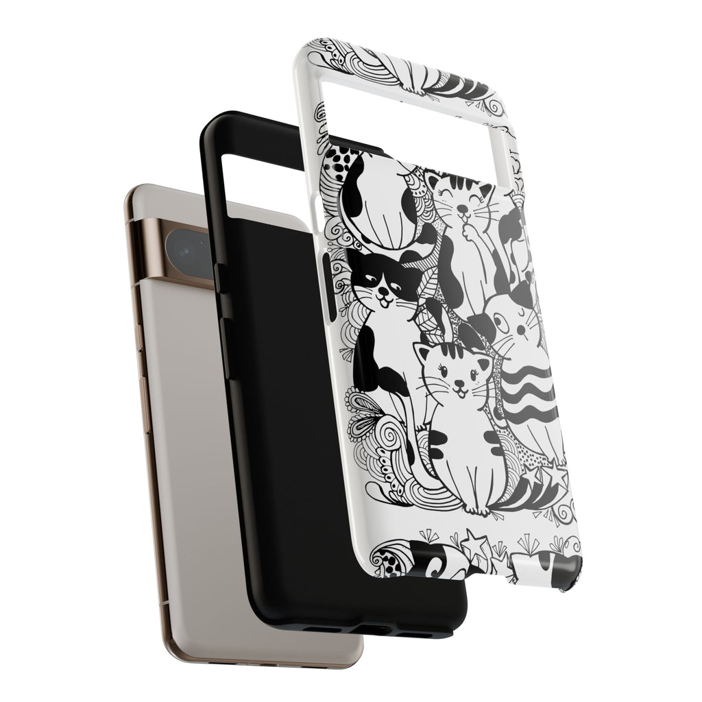 Cat-Themed Phone Case, Cute Cat Art, Pet Lover Gift, Birthday Present, Unique Cat Decor, Fun Tech Accessories, Animal Lover Case