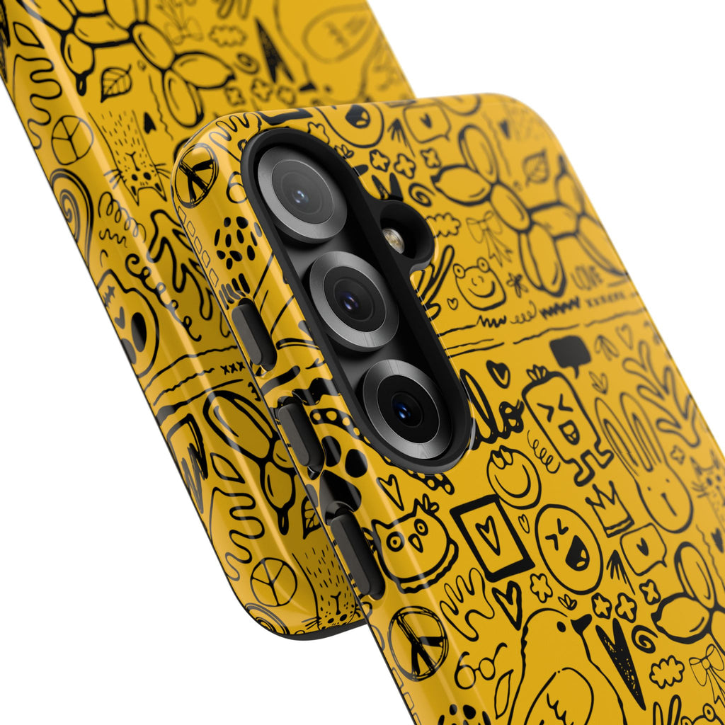 Vibrant Phone Case, Cute Yellow Floral iPhone Cover, Stylish Tough Case, Fun Phone Accessory, Perfect Gift for Teens