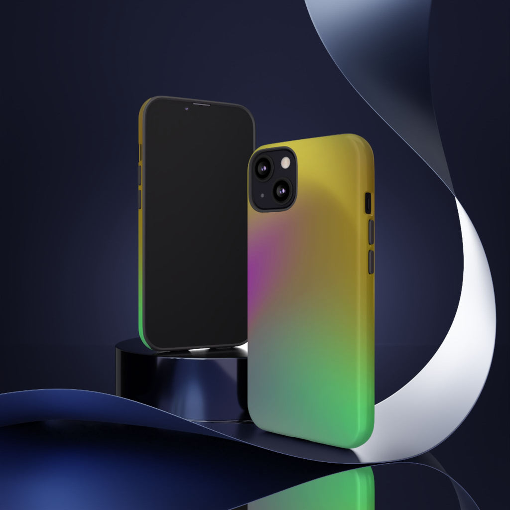 Vibrant Phone Case, Tough Cases, Colorful Phone Cover, Durable Mobile Case, Yellow Green Gradient Design