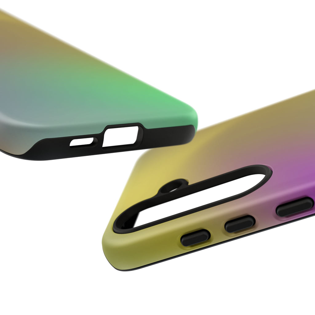 Vibrant Phone Case, Tough Cases, Colorful Phone Cover, Durable Mobile Case, Yellow Green Gradient Design