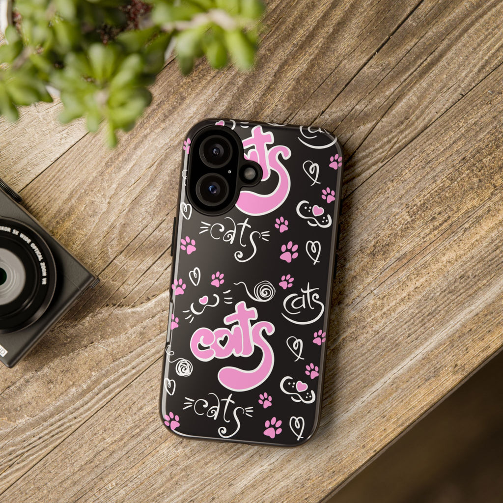 Cute Cat Print Phone Cases, Tough Cases for Cat Lovers, Pet Phone Cover, Gift for Cat Moms, Stylish Phone Accessories
