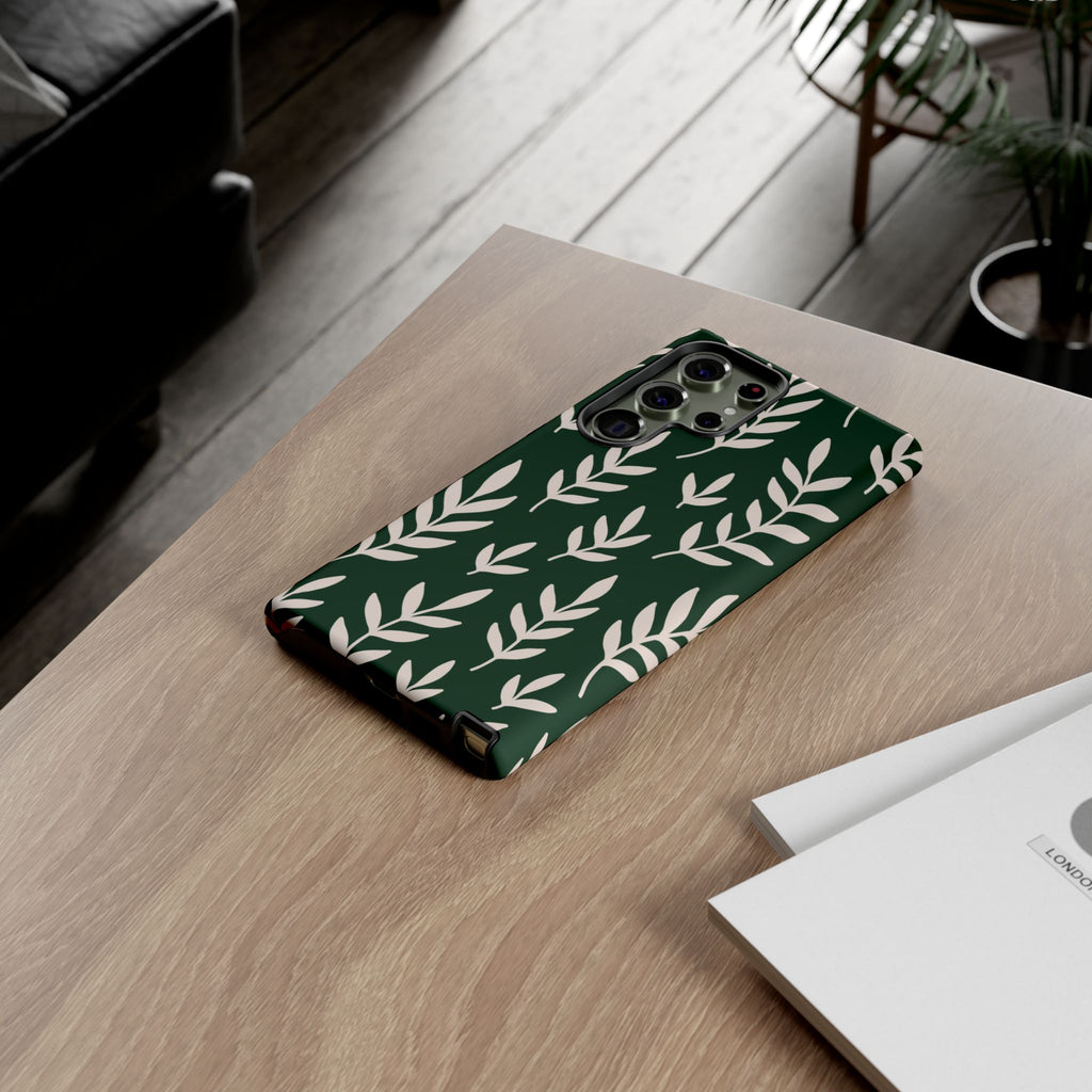 Leafy Phone Case, Tough Cases for Nature Lovers, Green Leaf Design, Eco-Friendly, Stylish Mobile Cover, Gift for Her