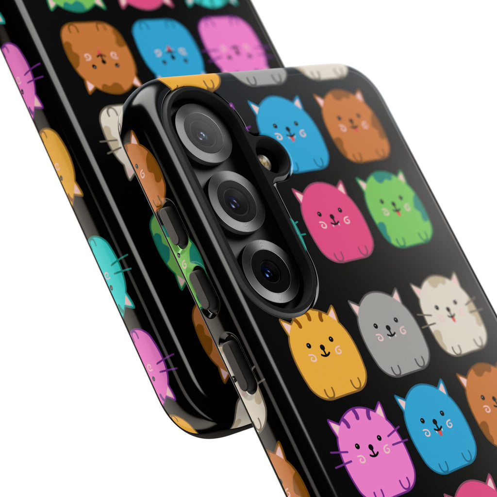 Cute Cat Phone Case, Kawaii Animal Lover Gift, Tough Phone Cover for Kids and Adults, Fun Cat Designs for Birthdays, Pet Lovers