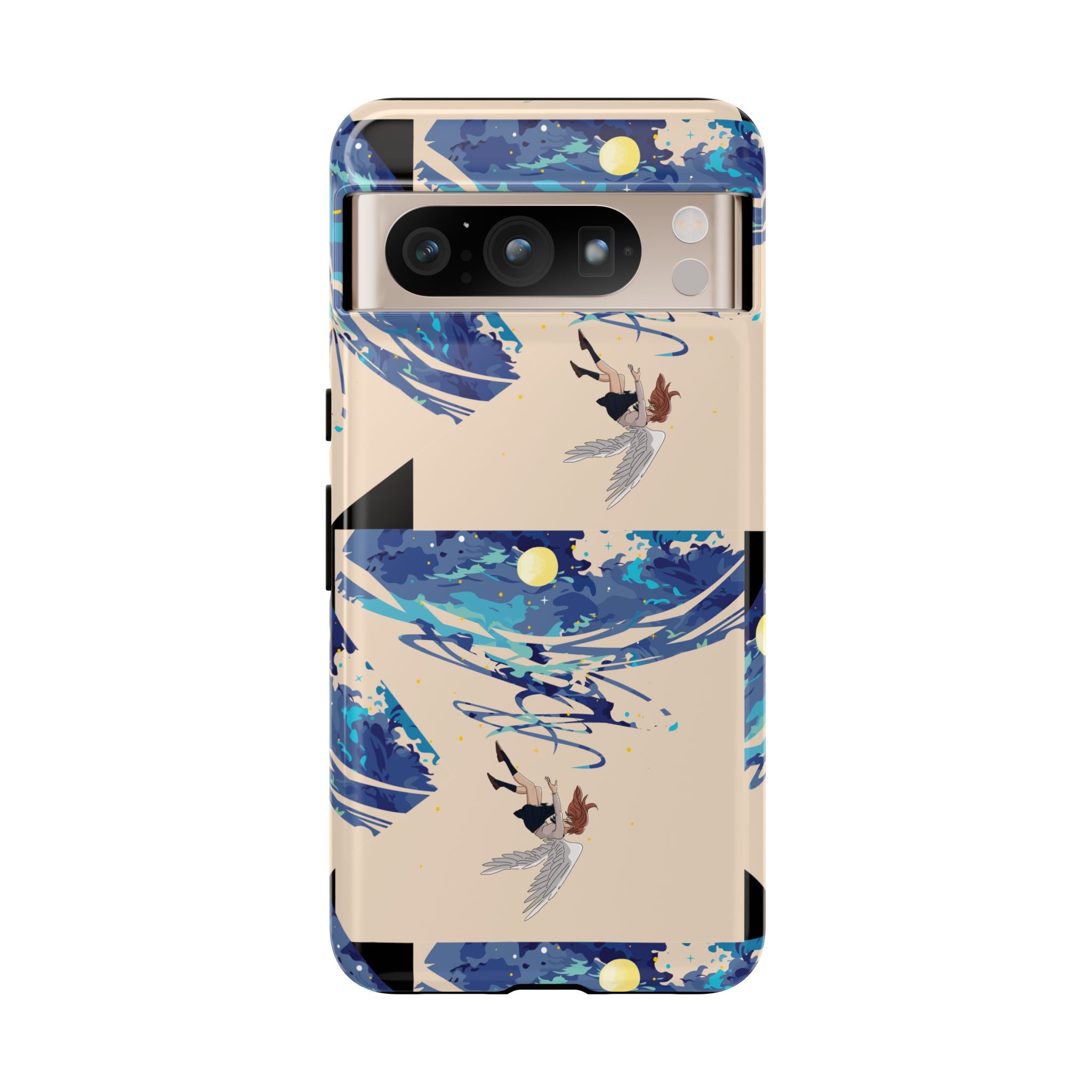 Artistic Phone Case with Abstract Design, Vivid Blue Waves and Fish, Stylish Phone Accessory, Unique Gift Idea, Trendy Tech Decor, [...]