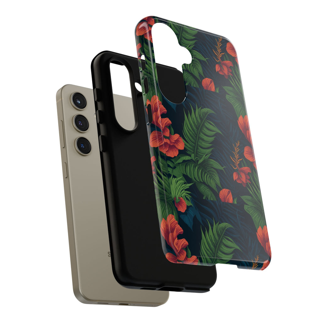 Tropical Phone Case with Floral Design, Eco-Friendly Protection for Summer Vibes, Ideal Gift for Nature Lovers, Vibrant Background