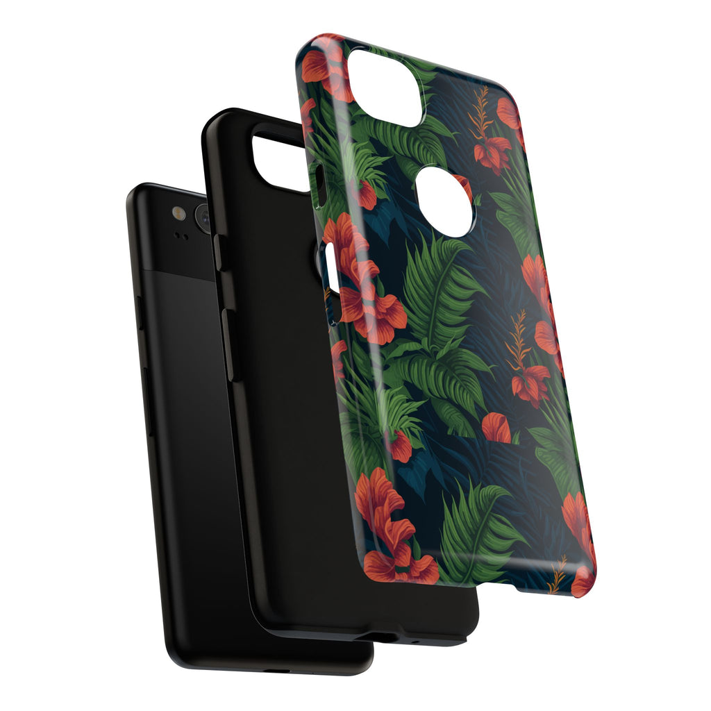 Tropical Phone Case with Floral Design, Eco-Friendly Protection for Summer Vibes, Ideal Gift for Nature Lovers, Vibrant Background