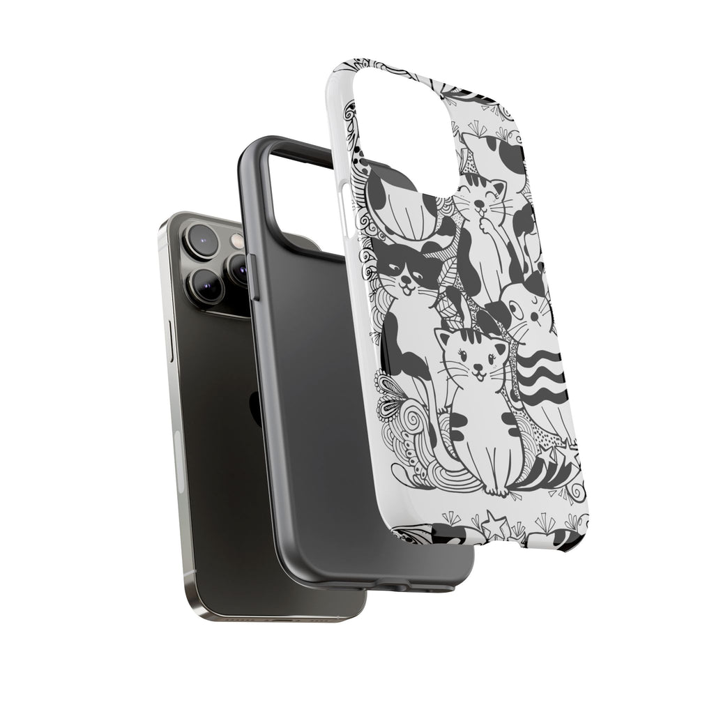 Cat-Themed Phone Case, Cute Cat Art, Pet Lover Gift, Birthday Present, Unique Cat Decor, Fun Tech Accessories, Animal Lover Case