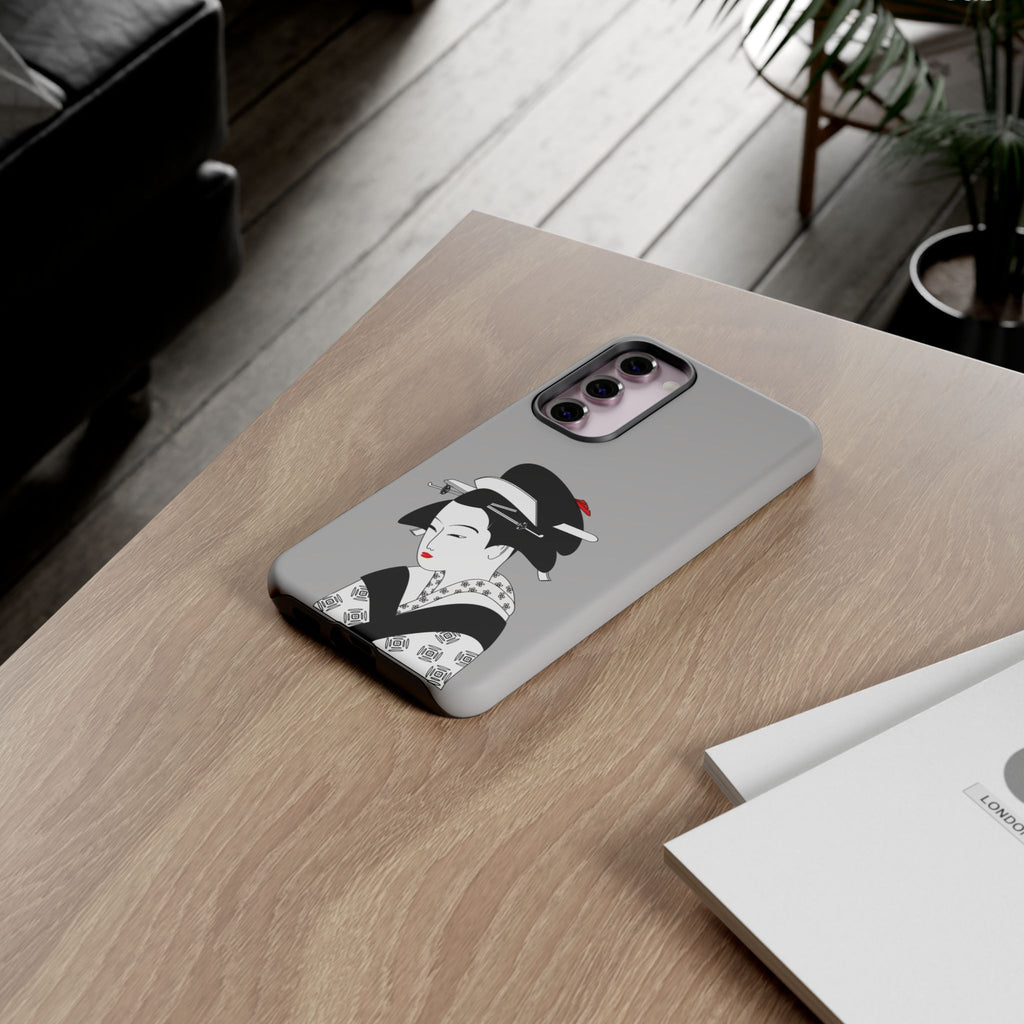 Stylish Phone Case with Japanese Geisha Design, Tough Phone Case, Cute Phone Cover, Japanese Art, Ethnic Style