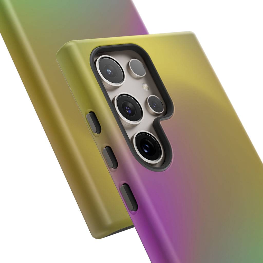 Vibrant Phone Case, Tough Cases, Colorful Phone Cover, Durable Mobile Case, Yellow Green Gradient Design