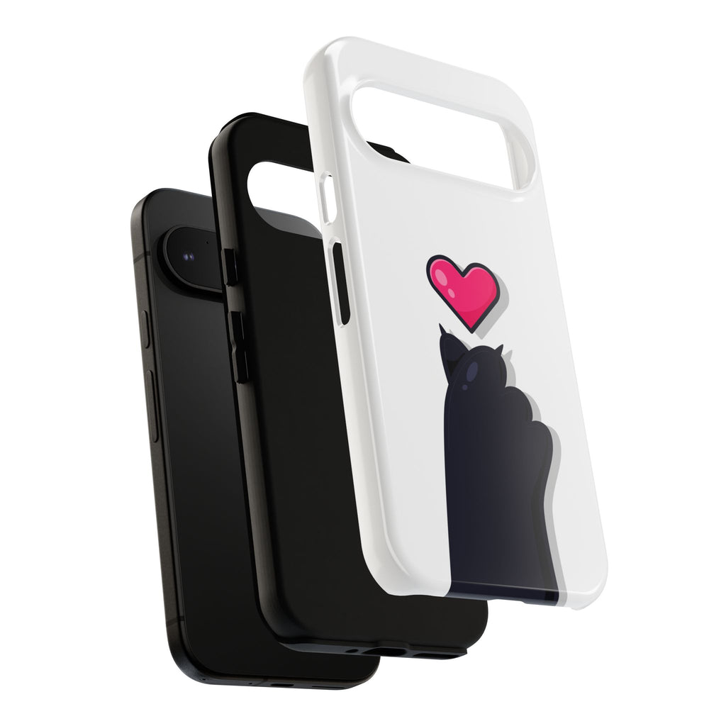 Cute Cat Love Phone Case, Tough Cell Phone Cover, Animal Lover Gifts, Pet Parent Accessories, Valentine's Day Essentials