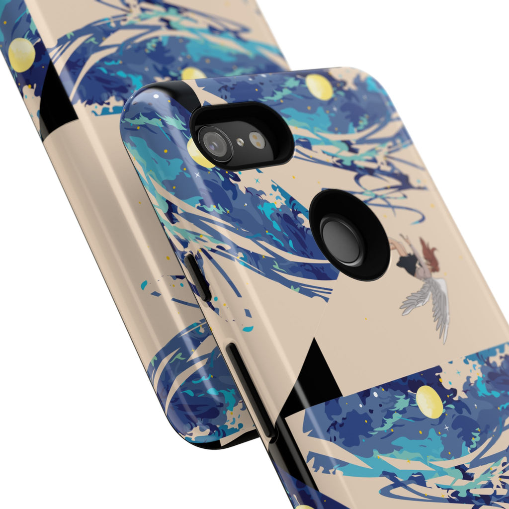 Artistic Phone Case with Abstract Design, Vivid Blue Waves and Fish, Stylish Phone Accessory, Unique Gift Idea, Trendy Tech Decor, [...]