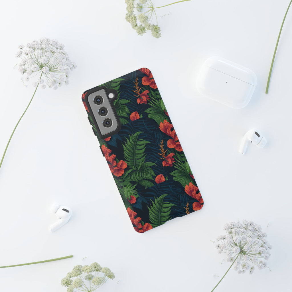 Tropical Phone Case with Floral Design, Eco-Friendly Protection for Summer Vibes, Ideal Gift for Nature Lovers, Vibrant Background