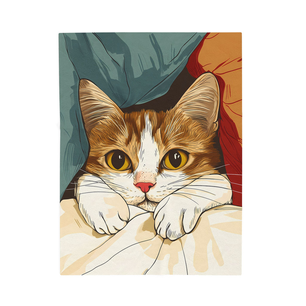nice cat Velveteen Blanket, Soft Throw Blanket for Home Decor, Perfect Gift for Relaxation, Boho Style, Ideal for All Seasons