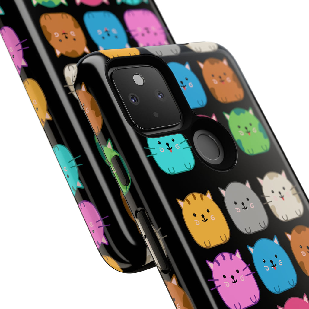 Cute Cat Phone Case, Kawaii Animal Lover Gift, Tough Phone Cover for Kids and Adults, Fun Cat Designs for Birthdays, Pet Lovers