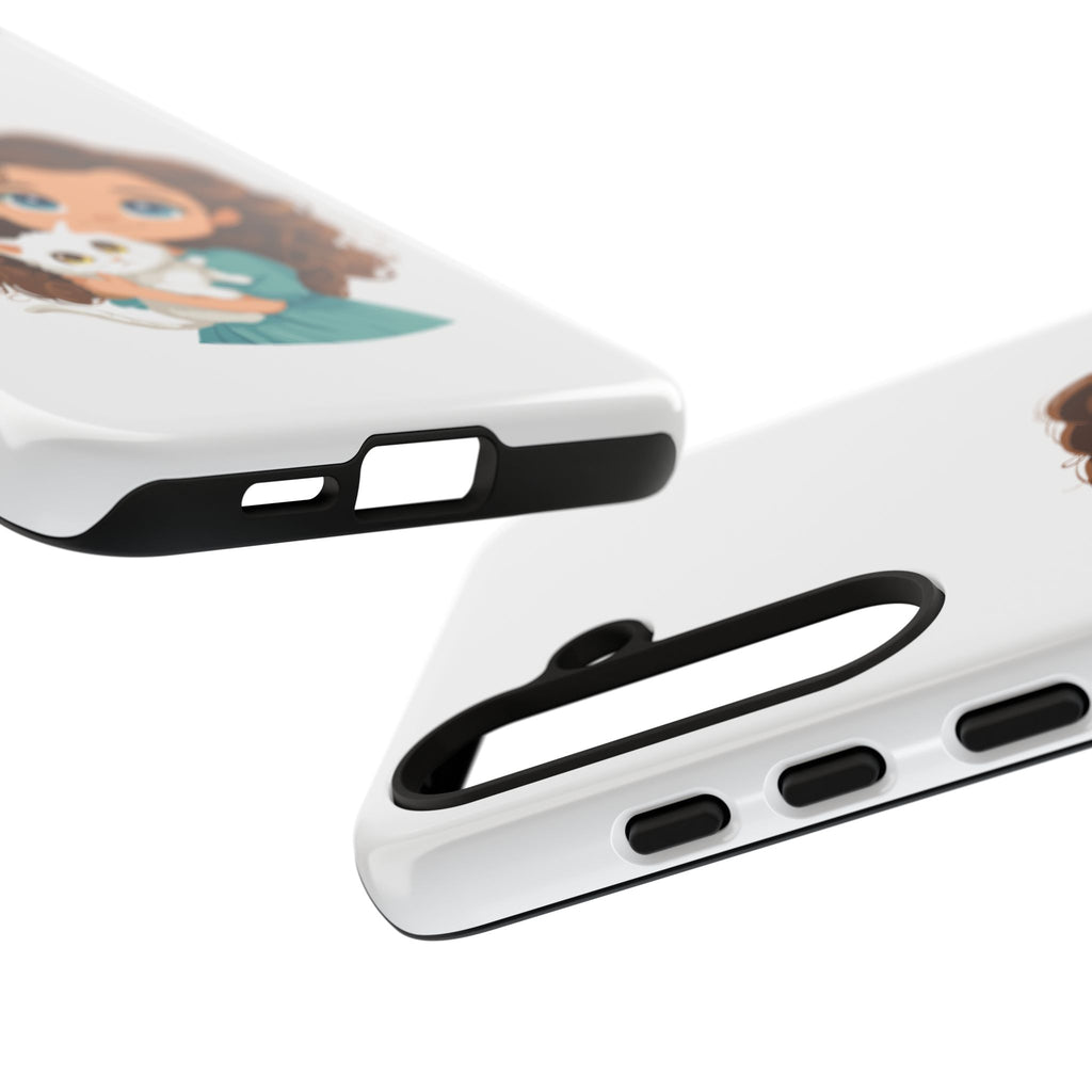 Cute Cat Lover Phone Case, Tough Phone Cover, Pet Lover Gift, Personalized Gift, Kids Phone Case, Animal Lover Accessories