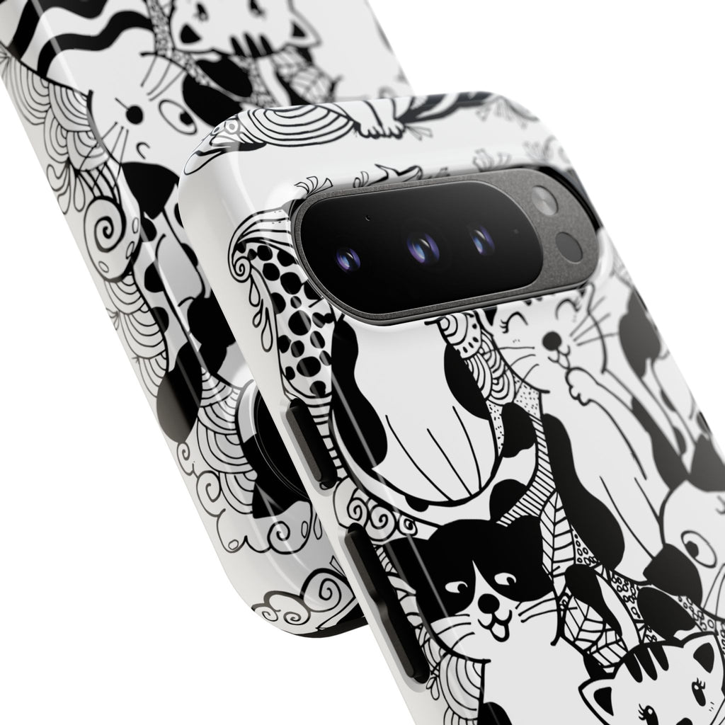 Cat-Themed Phone Case, Cute Cat Art, Pet Lover Gift, Birthday Present, Unique Cat Decor, Fun Tech Accessories, Animal Lover Case